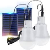 2 lampes de camping solaires portables à énergie