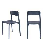 4 chaises en résine bleu
