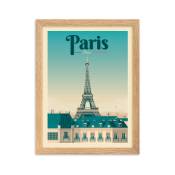 Affiche Paris France avec Cadre (Bois) 30x40 cm