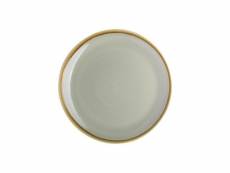 Assiette plate ronde couleur mousse 230 mm - lot de 6 - - porcelaine