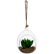 Atmosphera - Plante artificielle en boule - pot en verre - H9 - 5cm créateur d'intérieur - Modèle 1