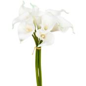 Bouquet de 8 arums artificiels blanc H36cm Atmosphera créateur d'intérieur - Blanc