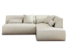 Canapé modulable 5 places angle droit en tissu beige