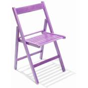 Chaise pliante peu encombrante en bois de hêtre violet
