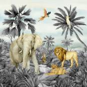 Coussin - Les animaux de la jungle elephant, lion,