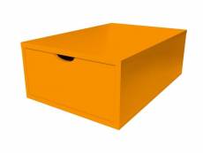 Cube de rangement bois 75x50 cm + tiroir orange CUBE75T-O
