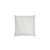 Dansmamaison - Coussin Feuilles Fines Carre Polyester Blanc - l 43 x l 43 x h 14 cm