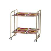 Don Hierro - Table roulante pliante bauhaus châssis couleur sable, 2 plateaux - 29