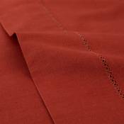 Drap plat en percale de coton rouge 180 x 290 cm