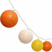 Guirlande Lumineuse de 1 m avec 10 Boules à led en coloré - Fonctionne avec des Piles,idéale pour Noël ou Un Mariage Couleurs orange - Groofoo