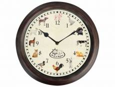 Horloge murale avec sons d'animaux de ferme 30 x 4,6 cm dec022246