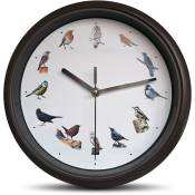 Horloge Musicale Ronde Ø25 cm - 12 Chants d'Oiseaux