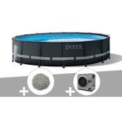 Intex - Kit piscine tubulaire Ultra xtr Frame ronde 4,88 x 1,22 m + 20 kg de zéolite + Pompe à chaleur