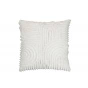 Jolipa - Coussin carré à motifs en polyester blanc 40x40cm - Blanc