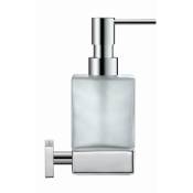 Karree - Distributeur de savon avec support, chrome/verre