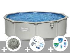Kit piscine acier ronde Bestway Hydrium 4,60 x 1,20 cm + 10 kg de zéolite + Kit de traitement au chlore + Kit d'entretien Deluxe