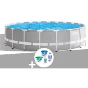 Kit piscine tubulaire Intex Prism Frame ronde 6,10 x 1,32 m + Kit de traitement au chlore