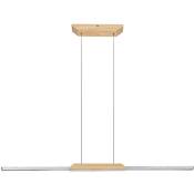 Lampe à suspension à led Tamur métal / bois de bois plastique blanc 26W 4000K l: 110 cm h: 150 cm