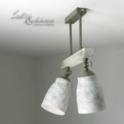 Lampe de plafond vintage pivotante en shabby blanc taupe agap - Shabby White, Taupe (les photos montrent des prises de vue de jour et de nuit)