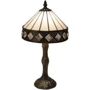 Lampe de table Tiffany pied trèfle Série Ilumina