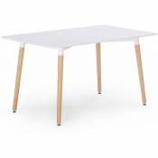 Lyla - Table en bois laquée blanc - Blanc
