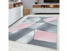 Marbre - tapis effet marbre - rose & gris 080 x 150