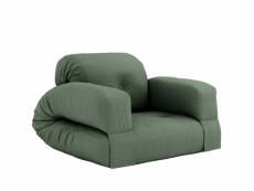 Matelas futon et fauteuil 2 en 1 hippo kaki 90x200
