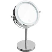 Miroir avec pied à led 19cm métal chromé - Argent