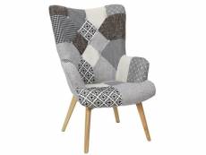 Paris prix - fauteuil patchwork design "helsinki" 100cm gris