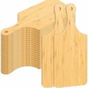 Planche à découper en bambou en vrac, 24 pièces, 11x5 pouces, planche à découper en bois vierge, petite planche de service à gravure Laser, Mini