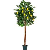 Plantasia® Citronnier artificiel 180 cm, tronc en bois véritable, 30 branches & 20 fruits