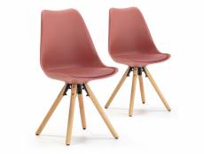 Set de 2 chaises salle à manger jeff style nordique rouge, 54 cm x 49 cm x 84 cm I20032