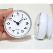 Shining House - Horloge murale de salle de bain étanche petite montre murale de cuisine ventouse petite horloge horloge - white