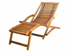 Stylé sièges d'extérieur ligne gaborone chaise de terrasse avec repose-pied bois d'acacia