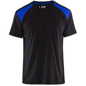 T-shirt Blaklader bicolore Noir Epaules Bleu Roi xl