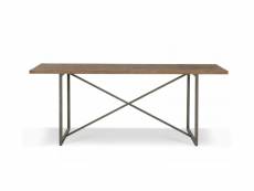 Table à manger bois métal marron 180x90x76cm - bois,
