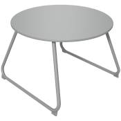 Table basse de jardin ronde Ø 60 cm métal époxy gris