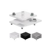 Table Basse de Salon 3 Niveaux pivotant blanc 72 cm