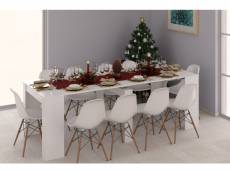 Table console extensible multifonctionnelle, couleur blanc brillant, dimensions 90 x 78 x 51 cm 8052773326797