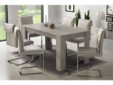 Table de salle à manger extensible, console extensible, table moderne avec rallonges, 160 / 220x88h80 cm, couleur ciment 8052773575300