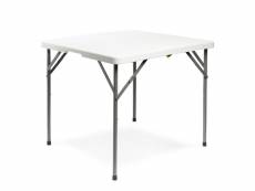 Table pliante de jardin carrée, traiteur pliante table 86x86x74cm, table pliante transportable, charge maximale: 100 kg, blanc 3700778727273