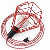 Table Snake - Lampe plug-in avec douille et cage Diamond | Rouge - Rouge