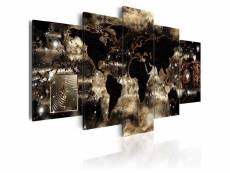 Tableau cartes du monde continents and stars taille