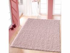 Tapis grand dimensions shaggy simple rose 80 x 150