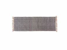 Tapis texas moderne, style kilim, 100% coton, noir, 240x60cm 8052773470261