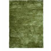 Thedecofactory - cocoon - Tapis à poils longs toucher laineux vert rouillé 120x170 - Vert