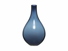 Vase bouteille en verre bleu h 35 cm - atmosphera