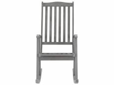 Vidaxl chaise à bascule avec coussins gris bois d'acacia massif 3064210