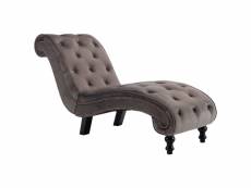Vidaxl chaise longue velours gris 248609