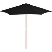 Vidaxl - Parasol d'extérieur avec mât en bois Noir 270 cm